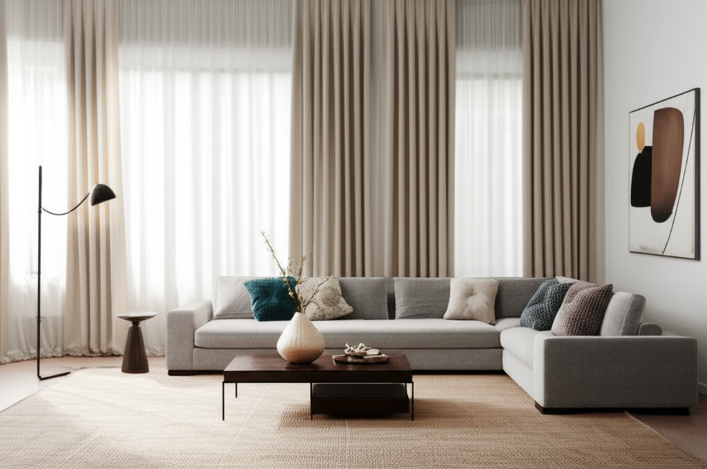 Beautiful living room with Sky Blind Furniture